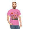 Wildflowers and Orange Roses, Graphic T-Shirts for Women, Floral Shirt, Womens Short Sleeve, Ladies Graphic Tees #5046TTS