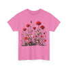 Wildflowers and Red Roses, Graphic T-Shirts for Women, Floral Shirt, Womens Short Sleeve, Ladies Graphic Tees #5035TTS