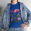 Wildflowers and Pink/Violet Roses, Graphic T-Shirts for Women, Floral Shirt, Womens Short Sleeve, Ladies Graphic Tees #5101TTS