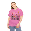 Wildflowers and Pink Roses, Graphic T-Shirts for Women, Floral Shirt, Womens Short Sleeve, Ladies Graphic Tees #5023TTS