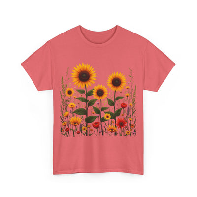 Sunflowers & Wildflowers, Graphic T-Shirts for Women, Floral Shirt, Womens Short Sleeve, Ladies Graphic Tees #5154TTS
