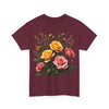 Wildflowers and Pink & Yellow Roses, Graphic T-Shirts for Women, Floral Shirt, Womens Short Sleeve, Ladies Graphic Tees #5149TTS