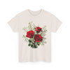 Wildflowers and Red Roses, Graphic T-Shirts for Women, Floral Shirt, Womens Short Sleeve, Ladies Graphic Tees #5127TTS