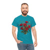 Wildflowers and Red Roses, Graphic T-Shirts for Women, Floral Shirt, Womens Short Sleeve, Ladies Graphic Tees #5131TTS