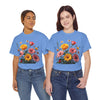 Wildflowers and Pink & Yellow Roses, Graphic T-Shirts for Women, Floral Shirt, Womens Short Sleeve, Ladies Graphic Tees #5147TTS