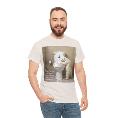 Please Put the Seat Down, Seriously, It's Not that Complicated, Polar Bear Toilet Seat Down, Seat Down Reminder Shirt #5004STS