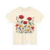Wildflowers and Red Roses, Graphic T-Shirts for Women, Floral Shirt, Womens Short Sleeve, Ladies Graphic Tees #5034TTS
