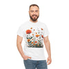 Wildflowers and Orange Roses, Graphic T-Shirts for Women, Floral Shirt, Womens Short Sleeve, Ladies Graphic Tees #5046TTS