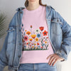 Wildflowers, Graphic T-Shirts for Women, Floral Shirt, Womens Short Sleeve, Ladies Graphic Tees #5115TTS