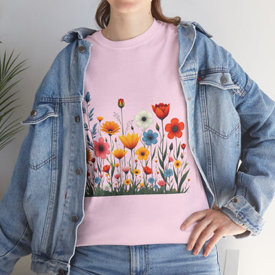 Wildflowers, Graphic T-Shirts for Women, Floral Shirt, Womens Short Sleeve, Ladies Graphic Tees #5115TTS