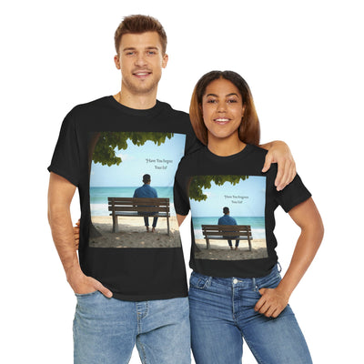 Have You Forgiven Your Ex?Man on Bench Looking at Waves, Forgiving T-Shirt, Forgiveness, Relationship Healing Top #5005STS