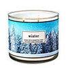 Bath and Body Works White Barn Winter 3 Wick Candle 14.5 Ounce Blue Tree Scene Label 2018 Collection