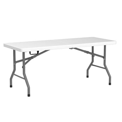 FDW Folding Half Portable Foldable Table for Parties Backyard Events (White, 6 FT 70 * 29) (White, 6 FT)