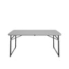 COSCO 4 ft. Fold-in-Half Portable Utility Table, Gray, Indoor/Outdoor, for Crafting, Tailgating, & Camping, Grey