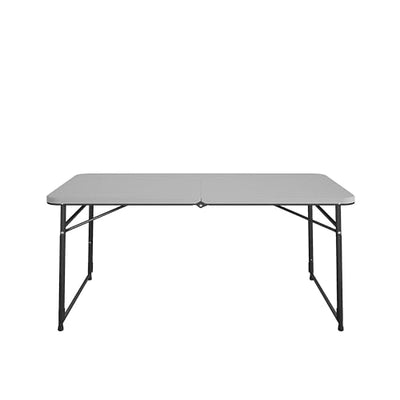 COSCO 4 ft. Fold-in-Half Portable Utility Table, Gray, Indoor/Outdoor, for Crafting, Tailgating, & Camping, Grey