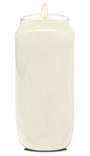 Hyoola 7 Day White Prayer Candles, 10 Pack - 6" Tall Pillar Candles for Religious, Memorial, Party Decor, Vigil and Emergency Use - Vegetable Oil Wax in Plastic Jar Container