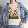 Wildflowers and Orange Roses, Graphic T-Shirts for Women, Floral Shirt, Womens Short Sleeve, Ladies Graphic Tees #5045TTS