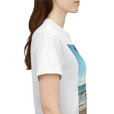 My Happy Place, Woman on Bench, Looking at Waves,Safe Place T-Shirt, Finding My Happy Place Top, Ocean Waves,#5003STS