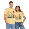 Wildflowers and a Red Rose, Graphic T-Shirts for Women, Floral Shirt, Womens Short Sleeve, Ladies Graphic Tees #5008TTS