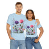 Wildflowers and Pink/Violet Roses, Graphic T-Shirts for Women, Floral Shirt, Womens Short Sleeve, Ladies Graphic Tees #5101TTS