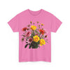 Wildflowers and Pink & Yellow Roses, Graphic T-Shirts for Women, Floral Shirt, Womens Short Sleeve, Ladies Graphic Tees #5138TTS