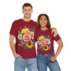 Wildflowers and Pink & Yellow Roses, Graphic T-Shirts for Women, Floral Shirt, Womens Short Sleeve, Ladies Graphic Tees #5145TTS