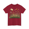 Wildflowers and White Roses, Graphic T-Shirts for Women, Floral Shirt, Womens Short Sleeve, Ladies Graphic Tees #5041TTS