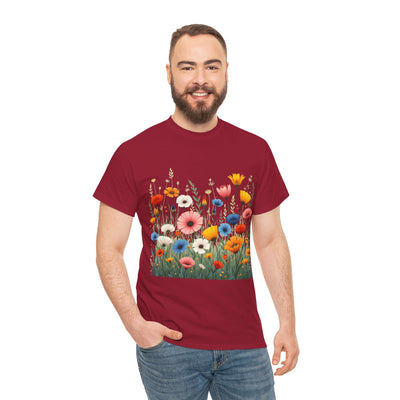 Wildflowers, Graphic T-Shirts for Women, Floral Shirt, Womens Short Sleeve, Ladies Graphic Tees #5108TTS