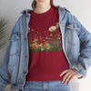 Wildflowers and White Roses, Graphic T-Shirts for Women, Floral Shirt, Womens Short Sleeve, Ladies Graphic Tees #5039TTS