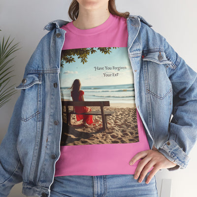 Have You Forgiven Your Ex?Woman on Bench Looking at Waves, Forgiving T-Shirt, Forgiveness, Relationship Healing Top #5002STS