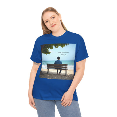 Have You Forgiven Your Ex?Man on Bench Looking at Waves, Forgiving T-Shirt, Forgiveness, Relationship Healing Top #5005STS