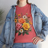 Wildflowers and Pink & Yellow Roses, Graphic T-Shirts for Women, Floral Shirt, Womens Short Sleeve, Ladies Graphic Tees #5144TTS