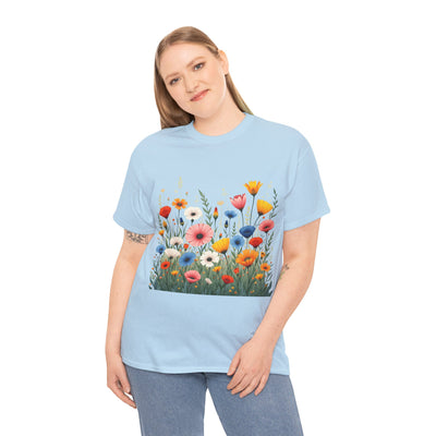 Wildflowers, Graphic T-Shirts for Women, Floral Shirt, Womens Short Sleeve, Ladies Graphic Tees #5108TTS