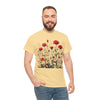 Wildflowers and Red Roses, Graphic T-Shirts for Women, Floral Shirt, Womens Short Sleeve, Ladies Graphic Tees #5035TTS