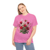 Wildflowers and Red Roses, Graphic T-Shirts for Women, Floral Shirt, Womens Short Sleeve, Ladies Graphic Tees #5130TTS