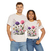 Wildflowers and Pink/Violet Roses, Graphic T-Shirts for Women, Floral Shirt, Womens Short Sleeve, Ladies Graphic Tees #5101TTS