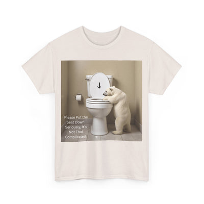 Please Put the Seat Down, Seriously, It's Not that Complicated, Polar Bear Toilet Seat Down, Seat Down Reminder Shirt #5004STS