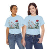 Wildflowers and a Red Rose, Graphic T-Shirts for Women, Floral Shirt, Womens Short Sleeve, Ladies Graphic Tees #5008TTS