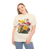 Wildflowers and Pink & Yellow Roses, Graphic T-Shirts for Women, Floral Shirt, Womens Short Sleeve, Ladies Graphic Tees #5148TTS