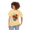 Wildflowers and Red Roses, Graphic T-Shirts for Women, Floral Shirt, Womens Short Sleeve, Ladies Graphic Tees #5127TTS