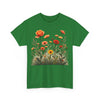 Wildflowers and Orange Roses, Graphic T-Shirts for Women, Floral Shirt, Womens Short Sleeve, Ladies Graphic Tees #5045TTS