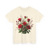 Wildflowers and Red Roses, Graphic T-Shirts for Women, Floral Shirt, Womens Short Sleeve, Ladies Graphic Tees #5130TTS