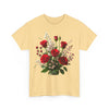 Wildflowers and Red Roses, Graphic T-Shirts for Women, Floral Shirt, Womens Short Sleeve, Ladies Graphic Tees #5130TTS