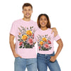 Wildflowers and Pink & Yellow Roses, Graphic T-Shirts for Women, Floral Shirt, Womens Short Sleeve, Ladies Graphic Tees #5149TTS