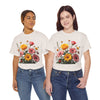 Wildflowers and Pink & Yellow Roses, Graphic T-Shirts for Women, Floral Shirt, Womens Short Sleeve, Ladies Graphic Tees #5147TTS