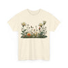Wildflowers and White Roses, Graphic T-Shirts for Women, Floral Shirt, Womens Short Sleeve, Ladies Graphic Tees #5039TTS