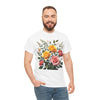 Wildflowers and Pink & Yellow Roses, Graphic T-Shirts for Women, Floral Shirt, Womens Short Sleeve, Ladies Graphic Tees #5149TTS
