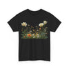Wildflowers and White Roses, Graphic T-Shirts for Women, Floral Shirt, Womens Short Sleeve, Ladies Graphic Tees #5039TTS