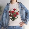 Wildflowers and Red Roses, Graphic T-Shirts for Women, Floral Shirt, Womens Short Sleeve, Ladies Graphic Tees #5131TTS