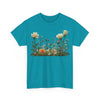 Wildflowers and White Roses, Graphic T-Shirts for Women, Floral Shirt, Womens Short Sleeve, Ladies Graphic Tees #5039TTS